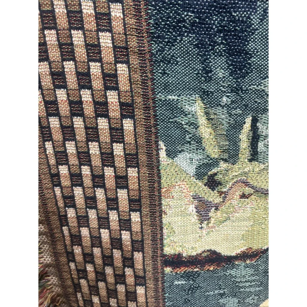 Vtg Ducks Unlimited Throw Blanket Wall Tapestry Mallard Ducks  66